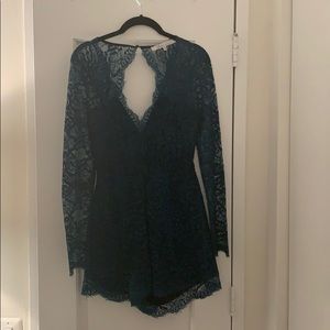 Teal lace romper